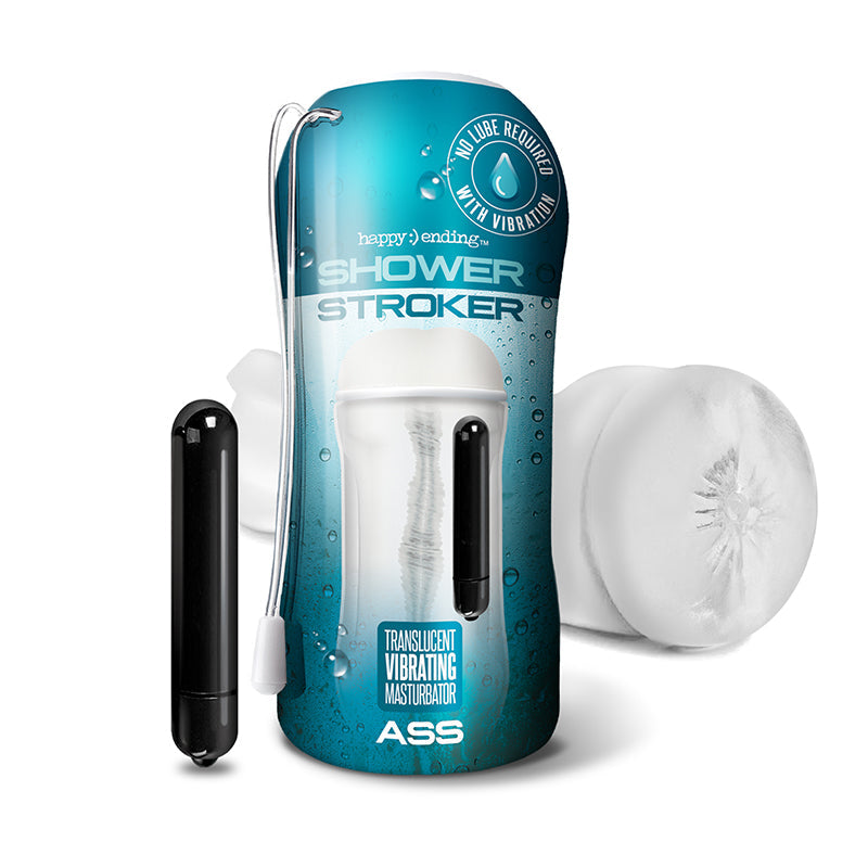 Self-Lubricating Shower Stroker with Bullet Vibe - Ass Style